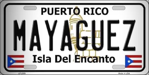 Mayaguez Puerto RICO Novelty State Background Metal License Plate for Home/Man Cave Decor by PrettyMerchant in Saudi Arabia