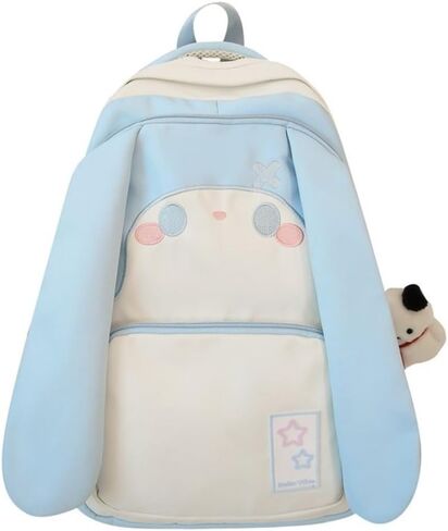 Cute Bunny Ear Backpack for Teen Girls Women Daypack for School Travel Work Casual Bookbag with Cute Pendant (Pink) in Kuwait