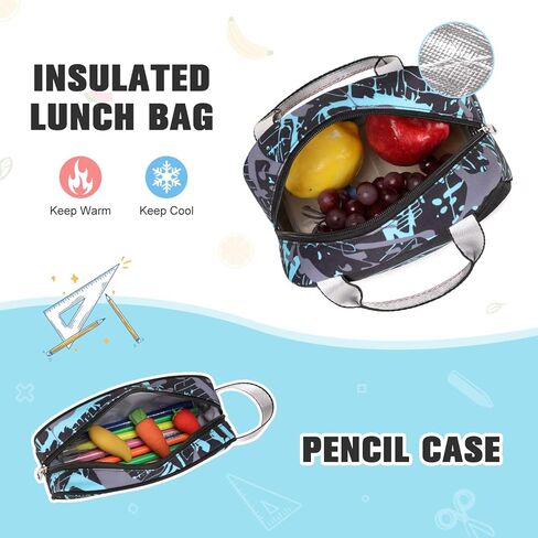 حقيبة ظهر بيفالسا للأولاد، حقيبة ظهر رائعة للأولاد المضيئة مع حقيبة حبال، صندوق غداء وحقيبة أقلام، حقائب مدرسية للأطفال والمراهقين والمدارس المتوسطة الابتدائية، حقيبة كتب تتوهج في الظلام (البرق) in Kuwait