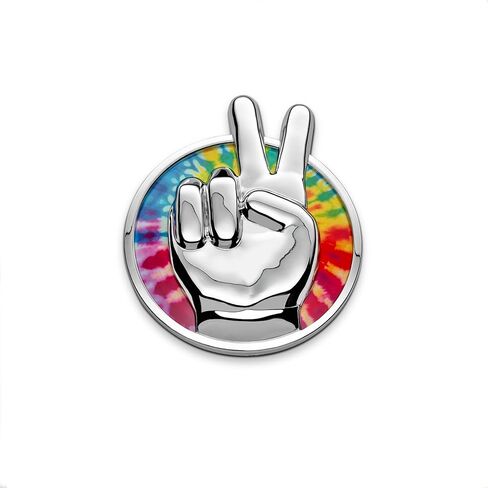 The Peace Out Tie-Dye Car Badge Emblem – ABS Resin Composite, Chrome Finish 3D Decal for Vehicle Exterior in Saudi Arabia