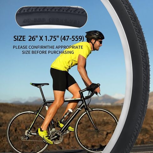 26" Bike Tires 26x1.75 Foldable Replacement Bicycle Tire for Hybrid City Road Commuter Bicycles Urban，Compatible with 26x1.50 26x1.60 26x1.75 26x1.90 26x1.95 Bike Bicycle Tires and Tubes in Saudi Arabia