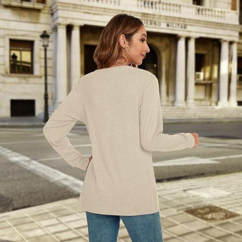 Womens Fall Long Sleeve Tops Casual Dressy Shirts Fashion Front Twist Knot Tunic Blouses in Saudi Arabia
