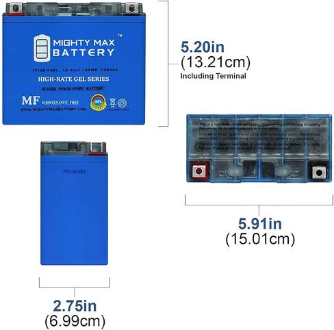 Mighty Max Battery YT12B-4 GEL 12V Battery for Yamaha YZF R6 R1 1999-2000 in Saudi Arabia