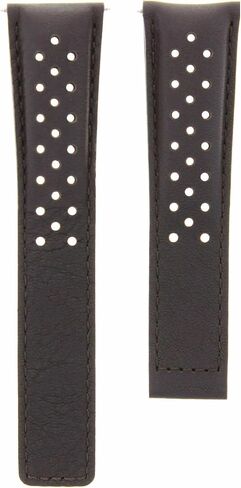 Ewatchparts Leather Watch Band Strap 22mm Compatible With Tag Heuer Monaco Deployment Clasp Brown Perforated in Saudi Arabia