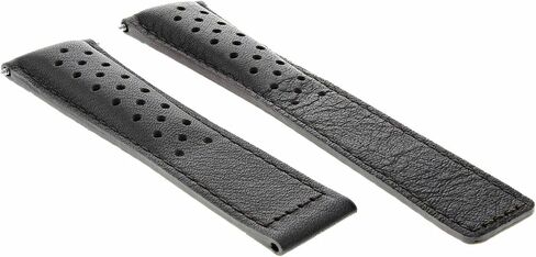 Ewatchparts Leather Watch Band Strap 22mm Compatible With Tag Heuer Monaco Deployment Clasp Brown Perforated in Saudi Arabia