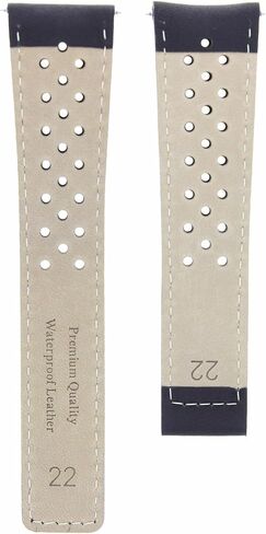 Ewatchparts Leather Watch Band Strap 22mm Compatible With Tag Heuer Monaco Deployment Clasp Brown Perforated in Saudi Arabia