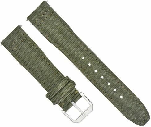 Ewatchparts 21mm Canvas Leather Watch Band Strap Compatible With IWC Pilot Top Gun Portuguese Green in Saudi Arabia