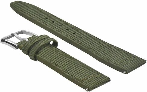Ewatchparts 21mm Canvas Leather Watch Band Strap Compatible With IWC Pilot Top Gun Portuguese Green in Saudi Arabia
