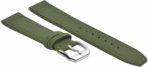 Ewatchparts 21mm Canvas Leather Watch Band Strap Compatible With IWC Pilot Top Gun Portuguese Green in Saudi Arabia