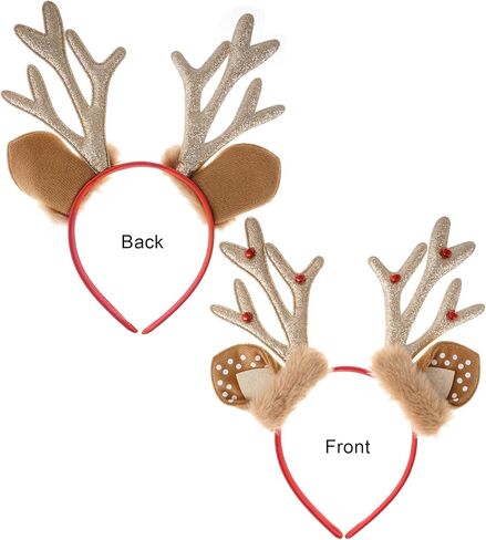 SUMERSHA Christmas Reindeer Antlers Headband Xmas Antlers Headband with Bells Cute Headwear Christmas Party Hair Accessories in Saudi Arabia