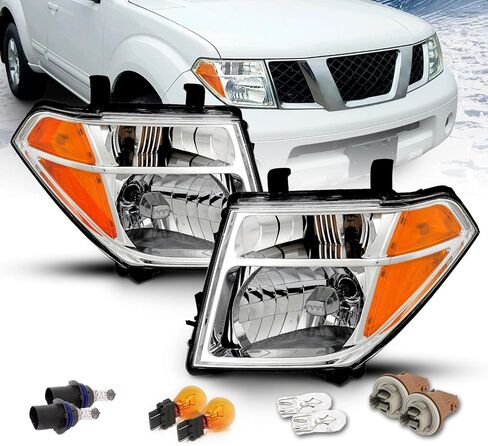 AmeriLite Black Replacement Headlight Set For 05-08 Frontier / 05-07 Pathfinder - Driver and Passenger in Saudi Arabia