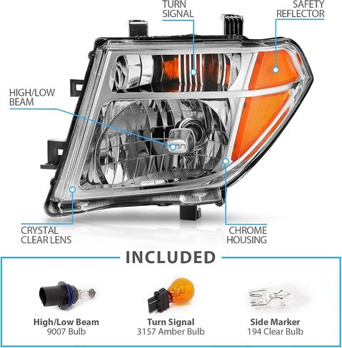 AmeriLite Black Replacement Headlight Set For 05-08 Frontier / 05-07 Pathfinder - Driver and Passenger in Saudi Arabia
