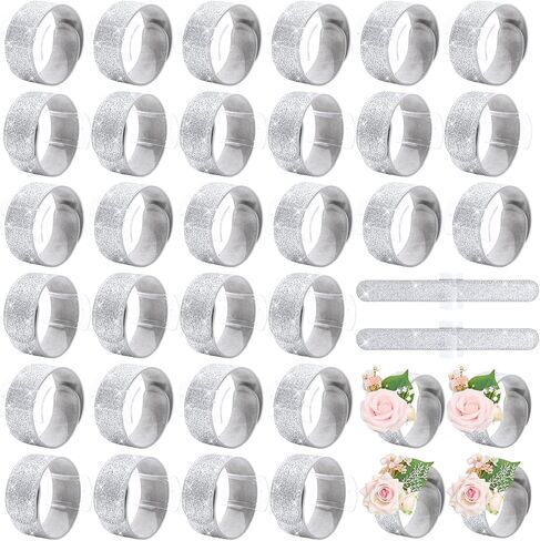 FYSUIMU 36Pcs Wrist Corsage Bracelets Wristlet Band Silver Wedding Bracelet Floral Corsage Slaplets DIY Bridesmaid Accessories for Bridal Shower Party Prom in Saudi Arabia
