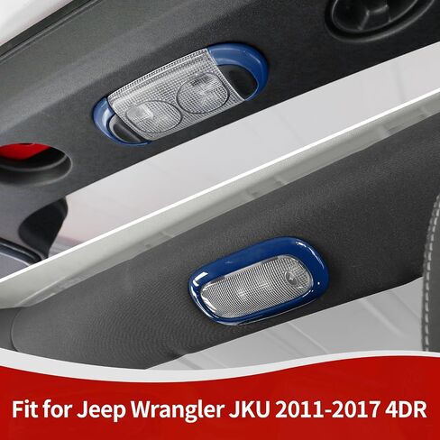 for Jeep JK Map Dome Light Trim Cover Fit for Jeep Wrangler JK JKU 2011-2017 4DR Chrome Interior Accessories 3pcs in Saudi Arabia