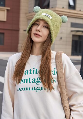 Wander Agio Women Fashion Hat Warm Crocheted Hats Beanies Hand Crochet Fashion Skull Knit Beanie Peculiar Handmade Cute Pom in Saudi Arabia