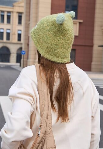 Wander Agio Women Fashion Hat Warm Crocheted Hats Beanies Hand Crochet Fashion Skull Knit Beanie Peculiar Handmade Cute Pom in Saudi Arabia