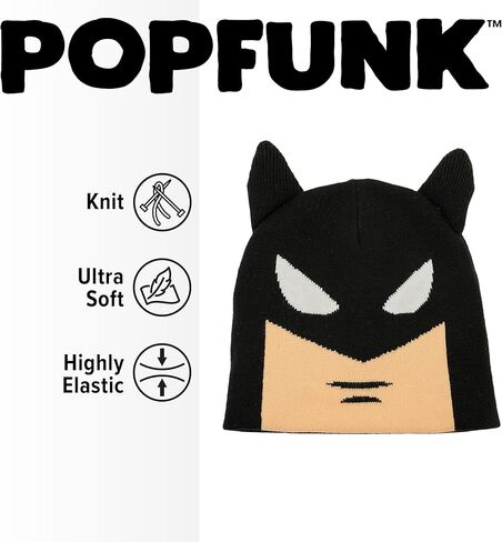 قبعة Popfunk الرسمية لشخصية باتمان وجه للبالغين - للجنسين للرجال والنساء، باللون الأسود in Kuwait