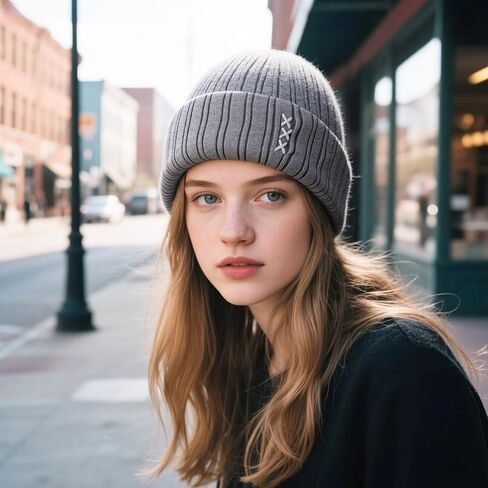 Embroidered Knit Beanie Hats for Men and Women - Soft Warm Winter Caps, Multi-Color Ribbed Skull Caps with Unique Stitching in Saudi Arabia
