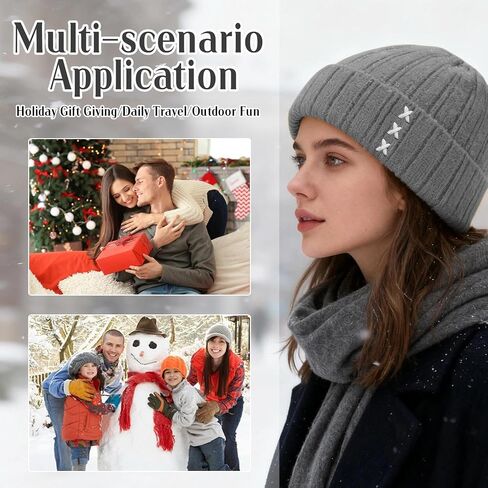 Embroidered Knit Beanie Hats for Men and Women - Soft Warm Winter Caps, Multi-Color Ribbed Skull Caps with Unique Stitching in Saudi Arabia