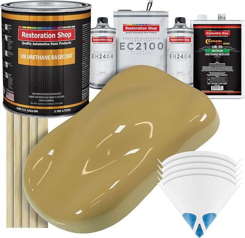 Restoration Shop - Buckskin Tan Urethane Basecoat with European Clearcoat Auto Paint - Complete Gallon Paint Color Kit - Automotive Refinish Coating in Saudi Arabia