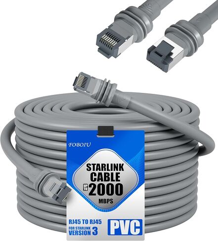 Fit for Starlink Gen 3 Cable 150FT, Replacement Extension Cable for Starlink Standard V3 and Mini 24AWG Sheiled Waterproof Outdoor, Grey (150 Feet/45 Meter) in Kuwait