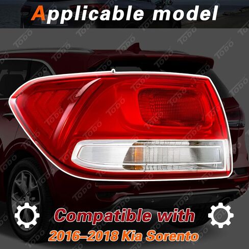 TODO Tail Lights with Bulb Compatible with 2016-2018 Kia Sorento L LX EX Taillight Rear Lamp Replace ‎92401 C6000 (Driver/Left Side) in Saudi Arabia