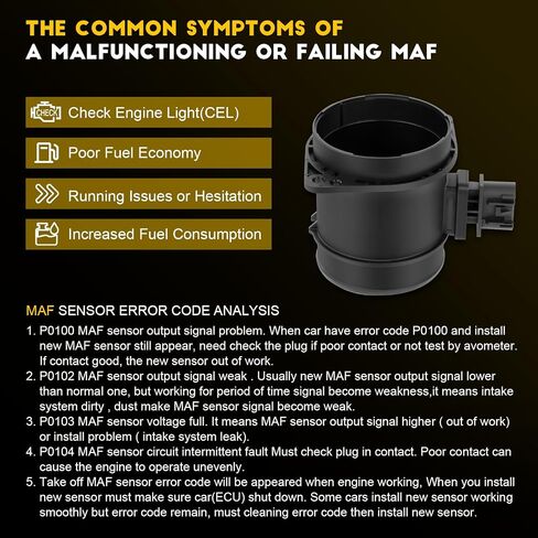 OCPTY Mass Air Flow Sensor Meter MAF Fits for Cadillac CTS SRX STS, for Chevrolet Equinox Traverse,for GMC Acadia,for Pontiac Torrent,for Saturn Outlook,for Buick Enclave 5Pins 86-10160 in Saudi Arabia