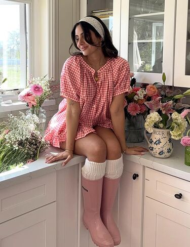 مجموعة بيجامات نسائية من Yimoon من القطن المنقوش طقم Pj بأكمام منتفخة وكشكشة بيبي دول قميص قصير ملابس صيفية مكونة من قطعتين in Kuwait