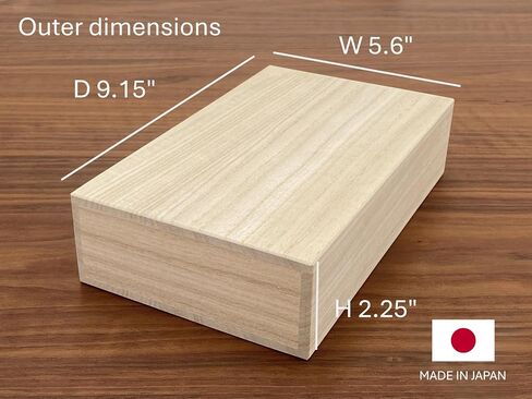 Paulownia Wood Box Kiribako, Unfinished Wooden Box for Craft, Gift Packaging, Handmade Japanese Storage Box for Tea, jewelry, Watch, Decorative, Lightweight Keepsake Box, Inner 8.45×4.9×1.8H inches in Saudi Arabia