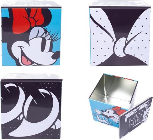 Ukonic Disney All Eyes on Minnie Mouse 4-Inch Tin Storage Box Cube Organizer with Lid | Basket Container, Cubby Cube Closet Organizer, Home Decor Playroom Accessories | Cute Gifts And Collectibles in Saudi Arabia