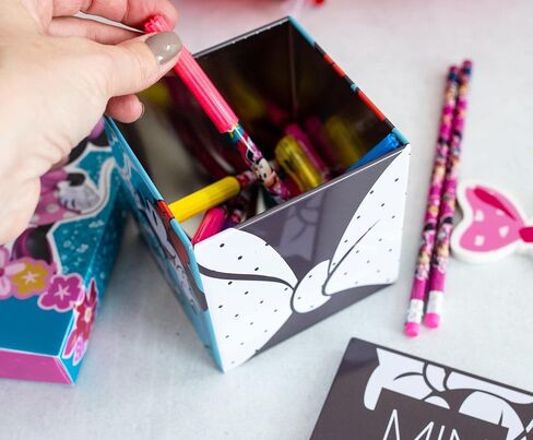 Ukonic Disney All Eyes on Minnie Mouse 4-Inch Tin Storage Box Cube Organizer with Lid | Basket Container, Cubby Cube Closet Organizer, Home Decor Playroom Accessories | Cute Gifts And Collectibles in Saudi Arabia