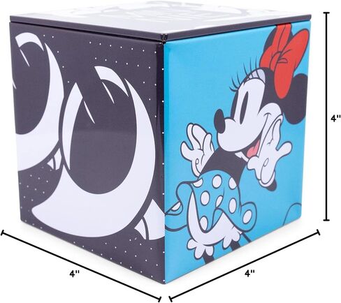 Ukonic Disney All Eyes on Minnie Mouse 4-Inch Tin Storage Box Cube Organizer with Lid | Basket Container, Cubby Cube Closet Organizer, Home Decor Playroom Accessories | Cute Gifts And Collectibles in Saudi Arabia