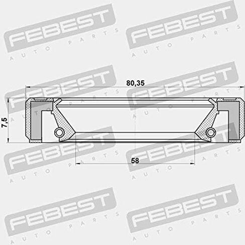 Oil Seal Axle Case 60X80X7.5 Febest 95GBY-60800808L Oem 01L409399 in Saudi Arabia