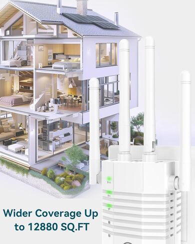 WiFi Extender ، WiFi Extender Signal Booster ، WiFi Booster ، WiFi Range Extender ، WiFi Repeater ، يغطي ما يصل إلى 12880 قدمًا مربعًا و 105 أجهزة ، معززة إشارة WiFi للمنزل (لون الأرز الأبيض) in Kuwait