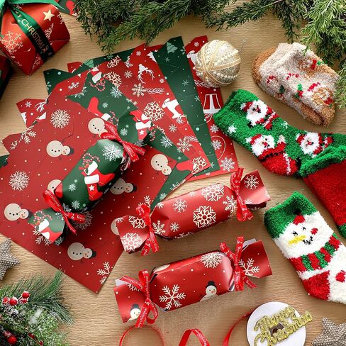 30 زوجًا من جوارب عيد الميلاد الغامضة مع 30 ورقة من أغلفة الحلوى و1 لفة من شريط عيد الميلاد لعيد الميلاد هدية ذاتية الصنع ناعمة ورقيقة ومريحة للعطلات للنساء والرجال in Saudi Arabia