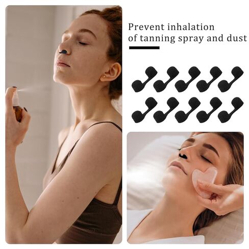 200 قطعة من مرشحات الأنف للاستعمال مرة واحدة، مرشح إسفنجة ناعمة، مرشح الأنف لرذاذ تسمير البشرة بدون شمس لحماية الأنف في الهواء الطلق (أسود) in Kuwait