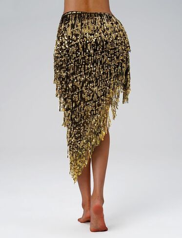 Aivtalk Belly Dance Hip Scarf for Women Sequins Tassel Triangle Wrap Skirts in Saudi Arabia