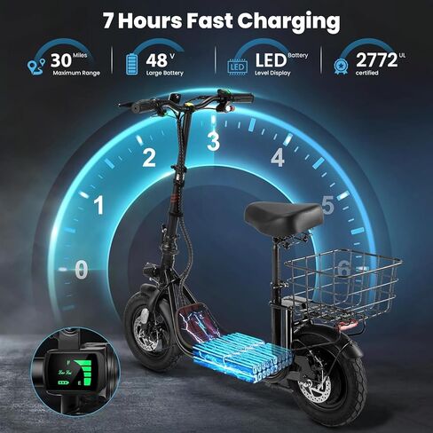 سكوتر كهربائي كاروما 120 واط، سكوتر أسود قابل للطي للأولاد والبنات in Kuwait