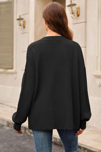 Arach&Cloz Women's Wool Blend Oversized V Neck Casual Sweaters 2025 in Saudi Arabia