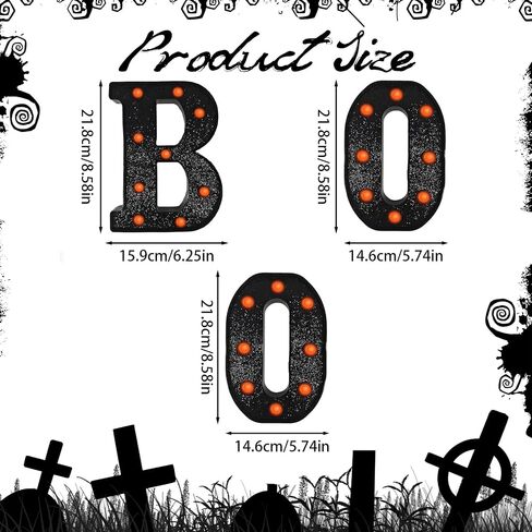 MEHOFOND Glitter Black Halloween Light Up Letters, 3pcs Led Boo Light Up Sign, Hallowen Boo Marquee Letters Decor, Baby Shower Birthday Booday Boo Letter Sign Wall Table Party Supplies (Purple Light) in Saudi Arabia