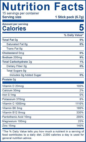 Natural Electrolyte Immune Formula - Boost Immunity and Stay Hydrated with Zero Sugar and No Artificial Flavors or Sweeteners 15 ct Packets (Cranapple) in Saudi Arabia