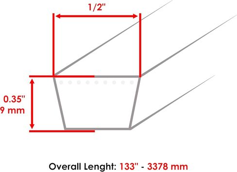 Caltric 42in Deck Belt for Dixie Chopper Zee 2 2013-2018 / Zee 2 Rev 1 2016 300996 in Saudi Arabia