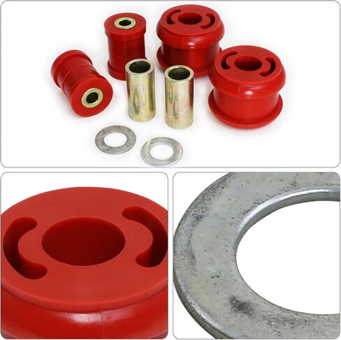 AJP Distributors Performance Upgrade Suspension 4-Piece Front Lower Control Arm LCA Solid Polyurethane Bushing Kit Bushings Red For Forester SH Impreza WRX Legacy Outback 04 05 06 07 08 09 10 11 12 13 in Saudi Arabia