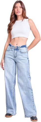 YMI Womens High Rise Bella Wide Leg Jeans, P44199 in Saudi Arabia