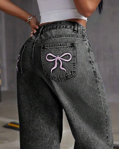 Women's Low Waisted Baggy Jeans Boyfriend Denim Pants Wide Leg Loose Fit for Women Y2k Boyfriend in Saudi Arabia