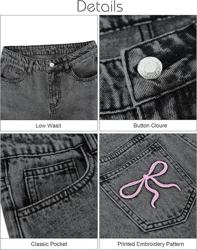 Women's Low Waisted Baggy Jeans Boyfriend Denim Pants Wide Leg Loose Fit for Women Y2k Boyfriend in Saudi Arabia