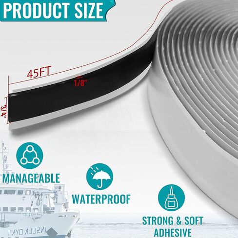Butyl Tape 1/8''X3/4''x30', 1 Roll Butyl Sealant RV Tape, Double Sided Putty Tape Outdoor Waterproof Butyl Rubber Caulking Tape for Marine Boat Windows Sealing Leak Roof Pipe Patching in Saudi Arabia