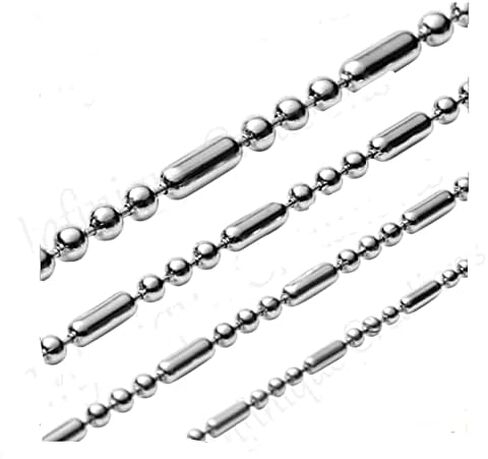INFINIQUE CREATIONS Stainless Steel Silver Ball And Oval Bead Chain Bracelet Necklace 1-3mm in Saudi Arabia