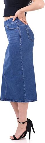 Women’s Pull-On Stretch Denim Skirt – Soft Jean Fabric, Slim Fit, High Rise, Everyday Casual Style in Saudi Arabia