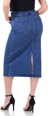 Women’s Pull-On Stretch Denim Skirt – Soft Jean Fabric, Slim Fit, High Rise, Everyday Casual Style in Saudi Arabia